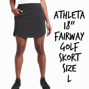 Athleta black fairway 18” golf skort size L New With Tags